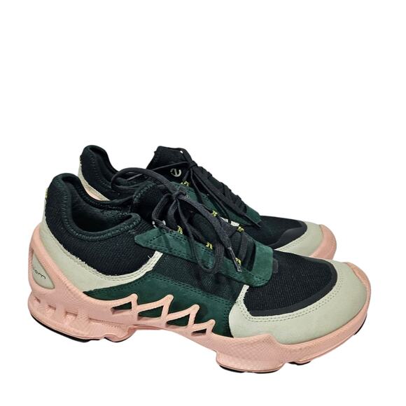 Ecco Biom Green and Pink Sneakers - Picture 2 of 11